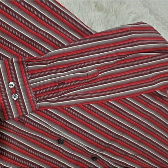 Men's Express 1mx striped Modern Fit  shirt  sz M - Picture 4 of 4